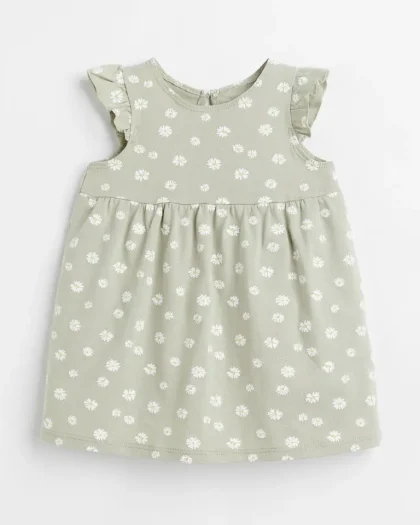 Ruffle-trimmed Jersey Dress
